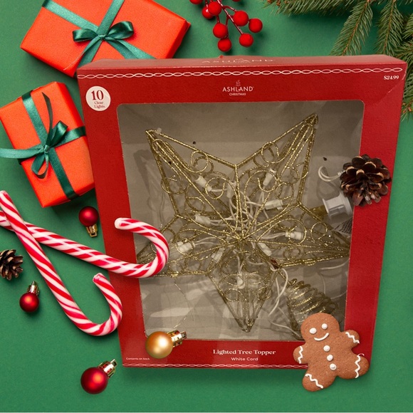 Silver or Gold Ashland Lit Tree Topper - Picture 2 of 11